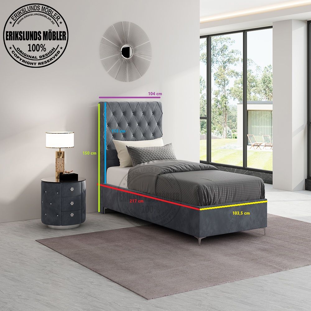 Produktbild för Enkelsäng Dalia rosa