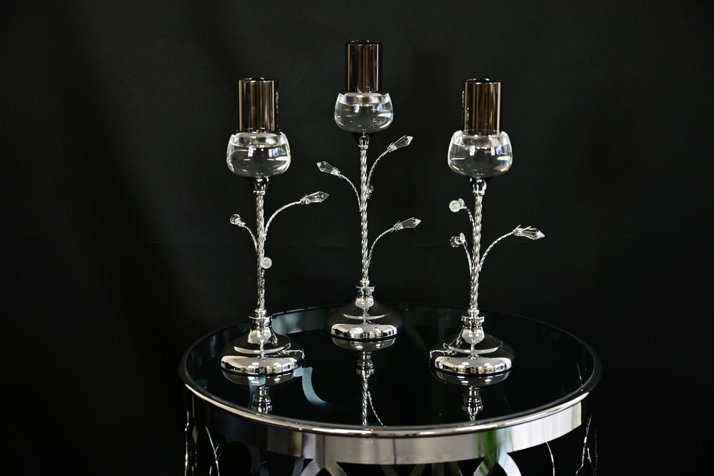 Produktbild för Ljusstake Lily Silver