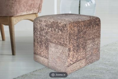Produktbild för Pall cube beige / rosa