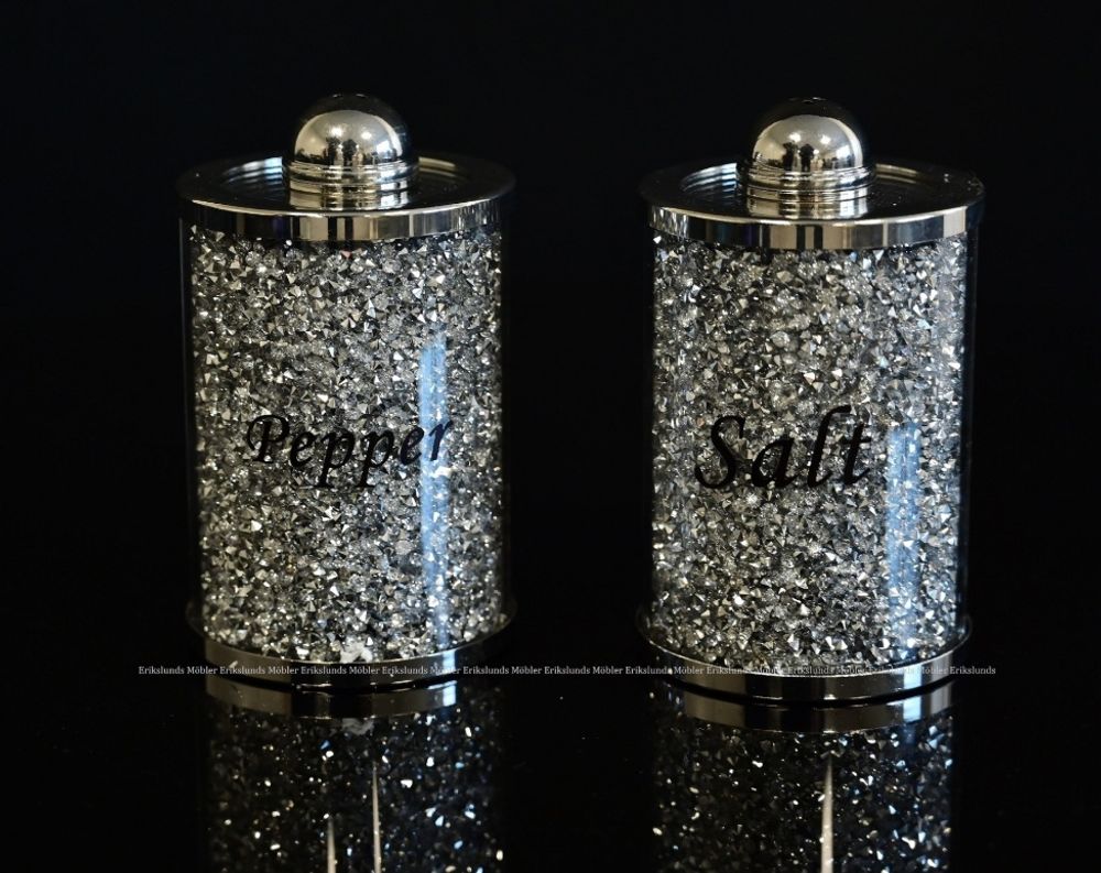 Produktbild för Glitter 3-pack Burkar & Salt och Pepparströare Silver 