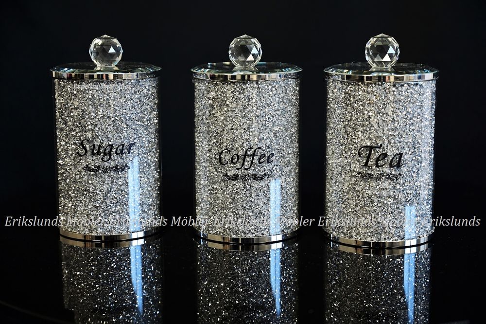 Produktbild för Glitter 3-Pack Spegelburkar silver 