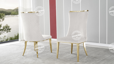 Produktbild för Stol Paula beige / guld