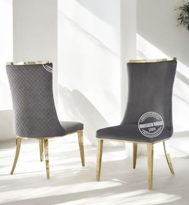 Produktbild för Stol Paula mörkgrå / guld
