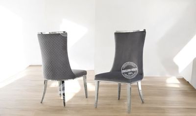 Produktbild för Stol Paula mörkgrå / silver