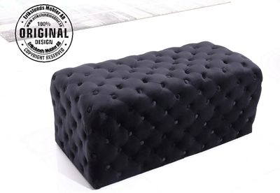 Produktbild för 982 svart sammet pall castello