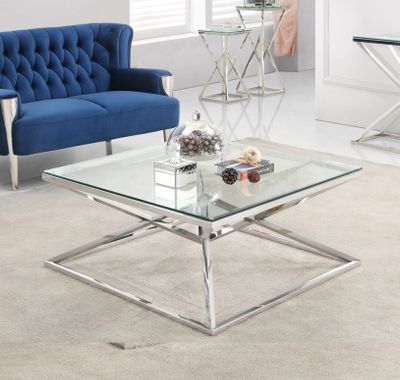 Produktbild för Bella soffbord 100x100 cm silver