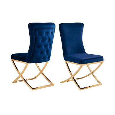 Produktbild f&ouml;r Castello stol m&ouml;rkbl&aring; sammet