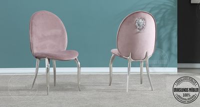 Produktbild f&ouml;r Viva stol bleklila sammet med silver ben 