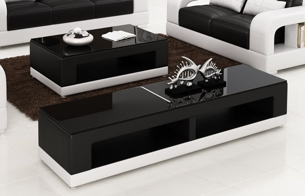 Produktbild f&ouml;r Dublin tv-b&auml;nk i svart/vit f&auml;rg 