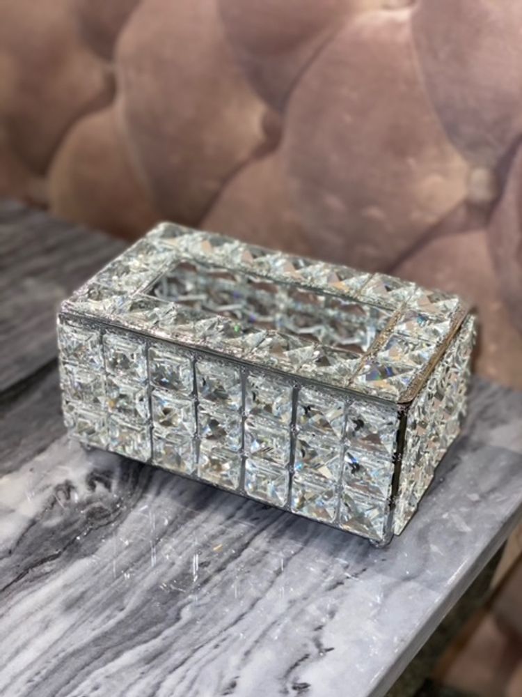 Servettbox Diamant silver