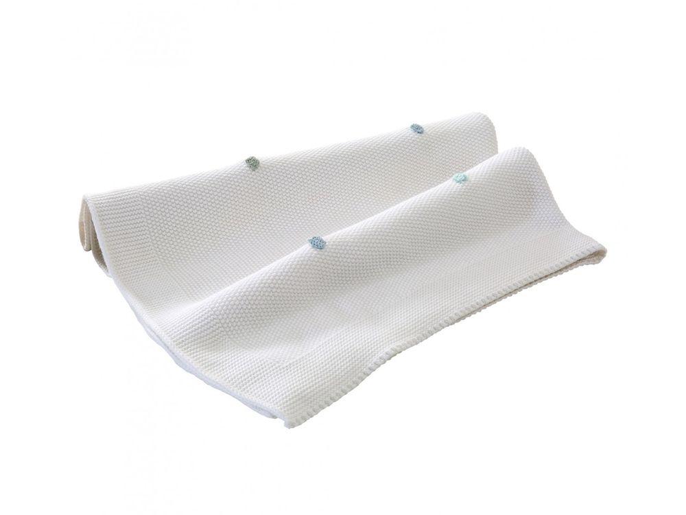 Babyfilt Tricot bl&aring; / gr&aring;