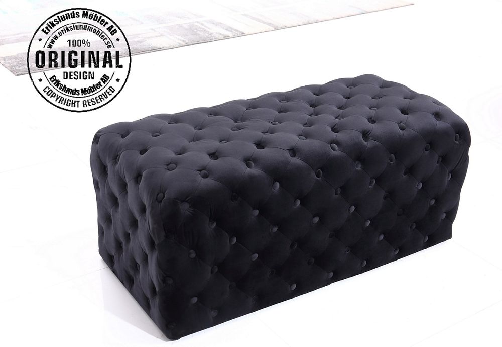 Produktbild för 982 svart sammet pall castello