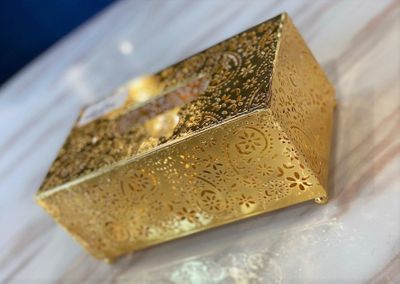 Produktbild för Servettbox Orient guld