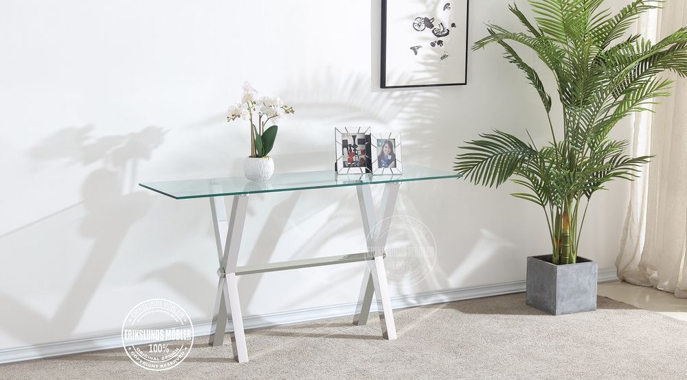 Produktbild f&ouml;r Alex Avlastningsbord silver med klarglas 
