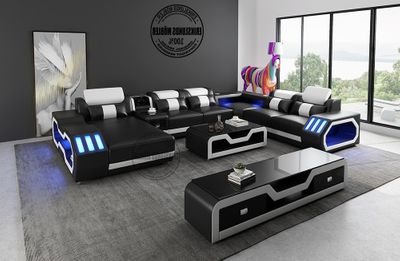 Produktbild för Divansoffa Jet Vänster divan Svart/ Vit 