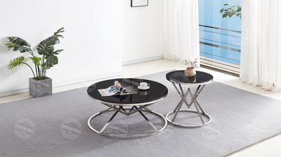Produktbild för Lindos soffbord silver mörkgrå glas