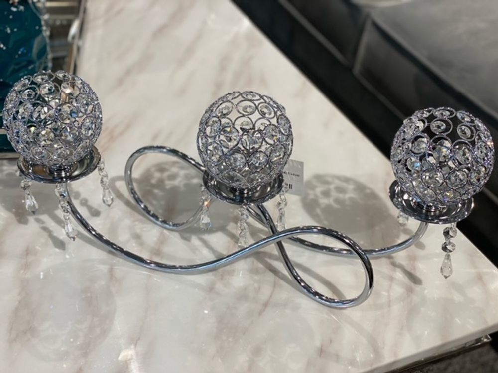 Produktbild för Ljusstake Drop silver 