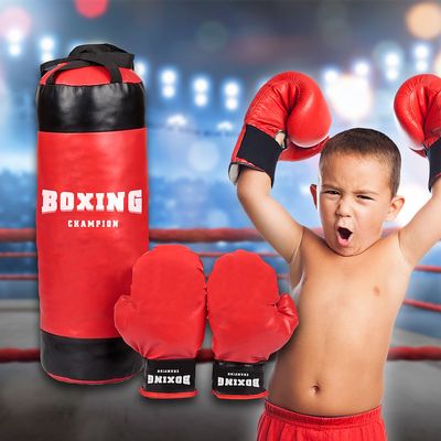 Boxningssäck med handskar