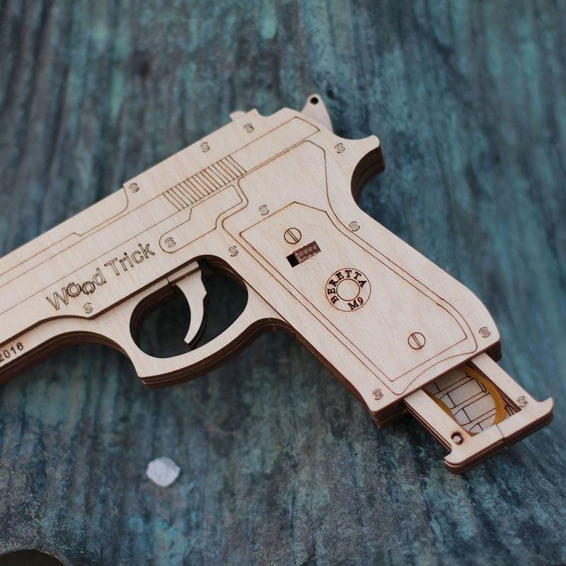 Wood Trick Wooden Model Kit Gun