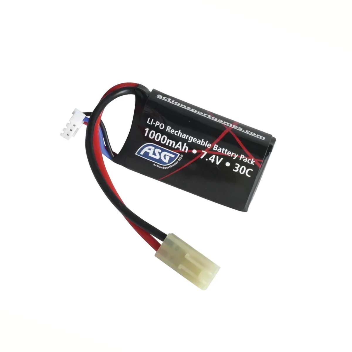 ASG – Li-PO Batteri 7,4V 1000mAh 30C, Mini Tamiya