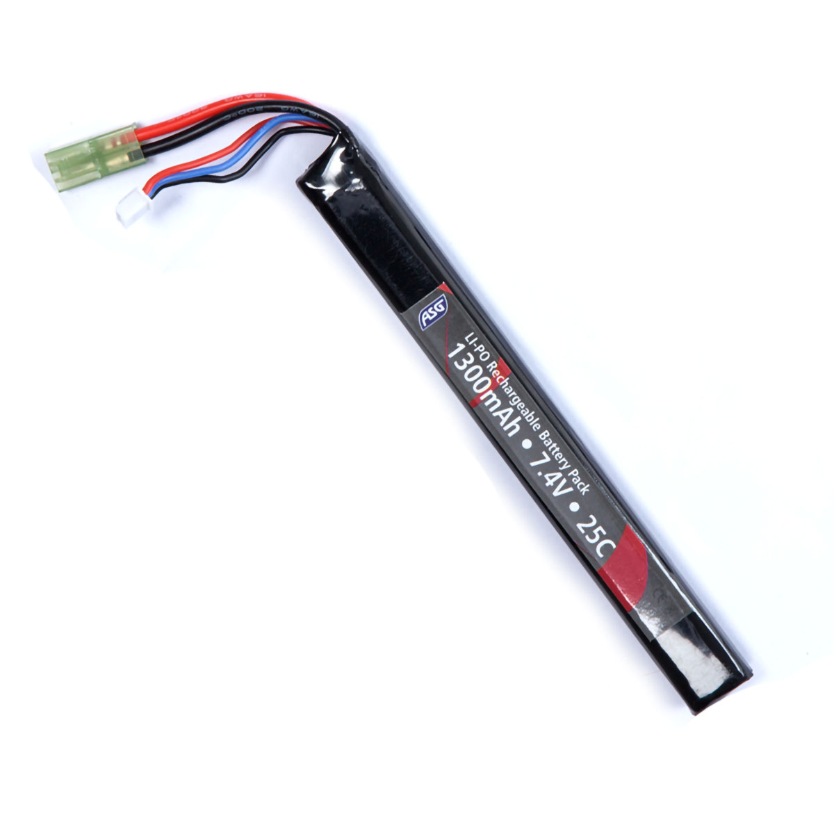 ASG – Li-PO Batteri 7,4V 1300mAh 25C, Mini Tamiya