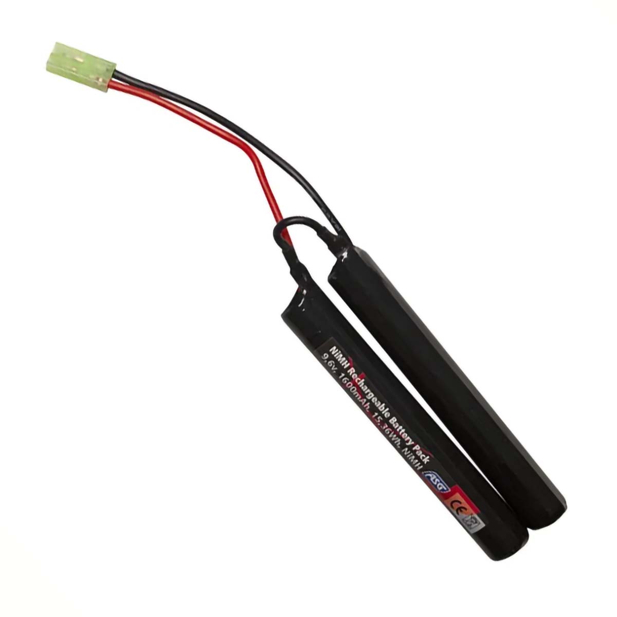 ASG – NiMH Batteri 9,6V 1600mAh, 2-Sticks Mini Tamiya