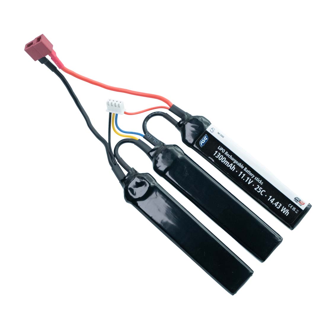 ASG - Li-PO Batteri 11,1V 1300mAh 25C, 3-Stick, T-Plug