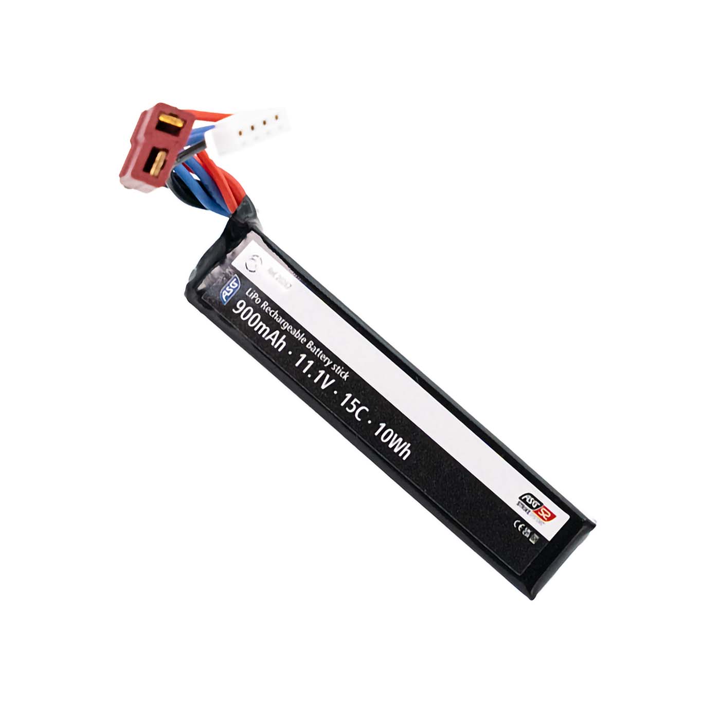 ASG - Li-PO Batteri 11,1V 900mAh 15C, Single Stick, T-Plug