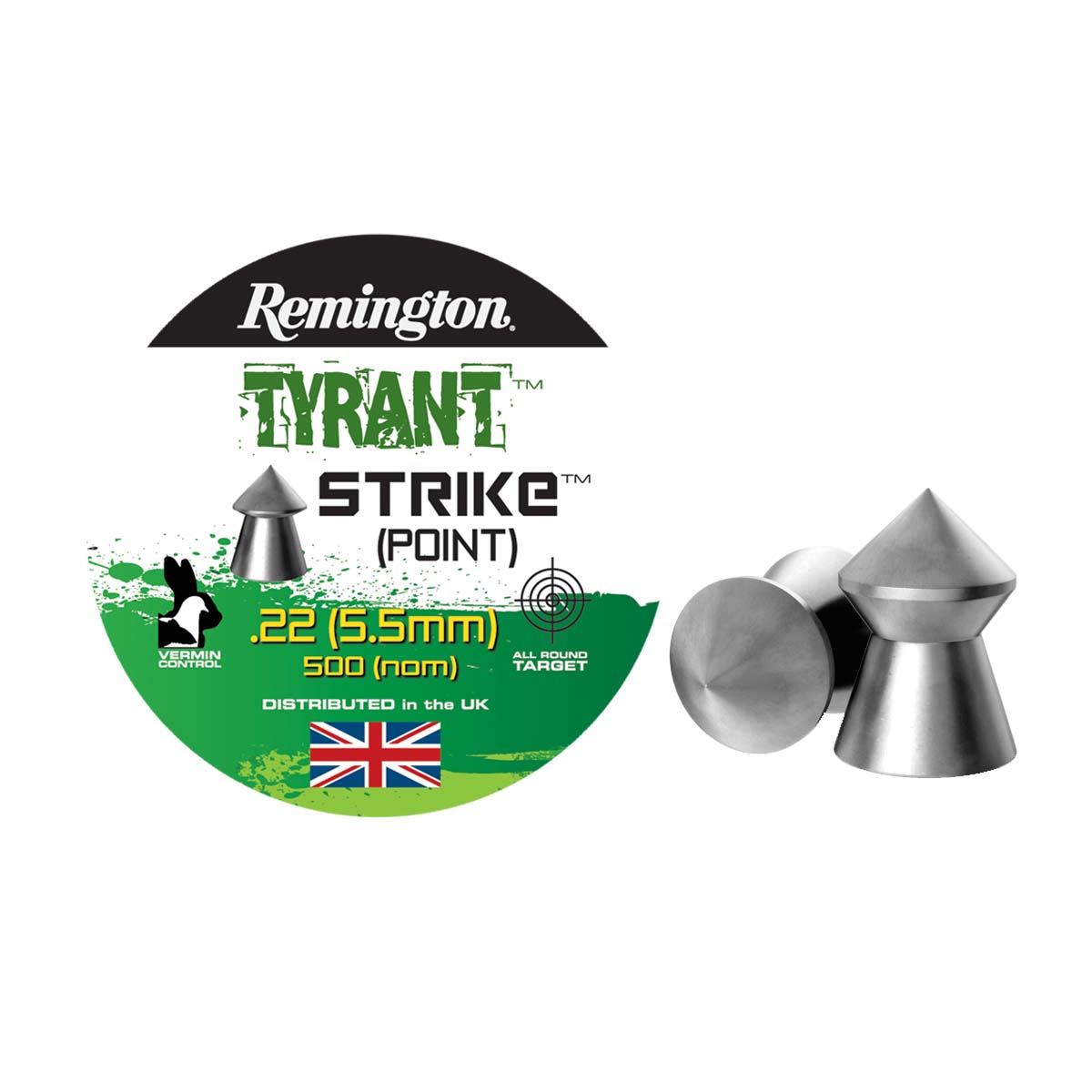 Remington Tyrant Strike Pellets – [ 5.5mm, 16.2grs, 500st ]