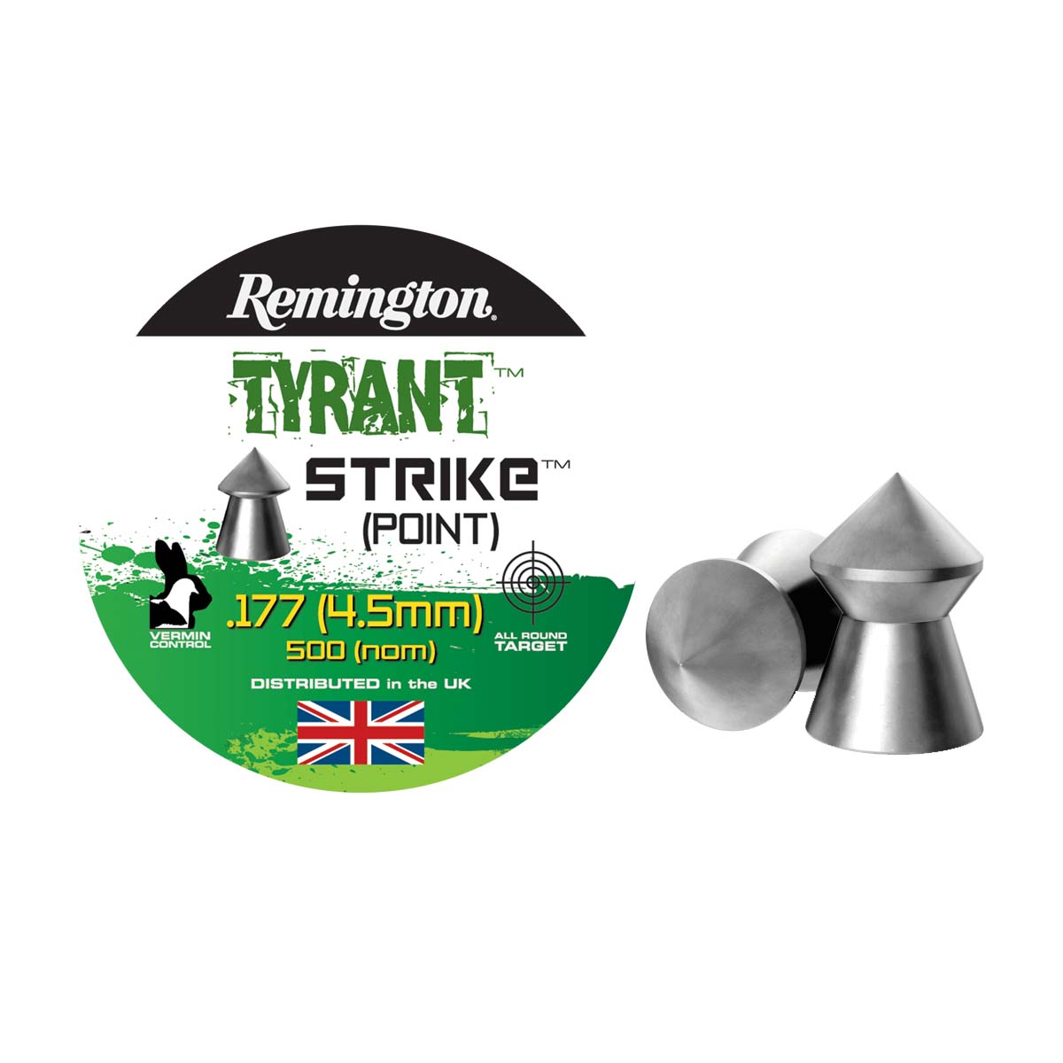 Remington Tyrant Strike Pellets – [ 4.5mm, 7.56grs, 500st ]