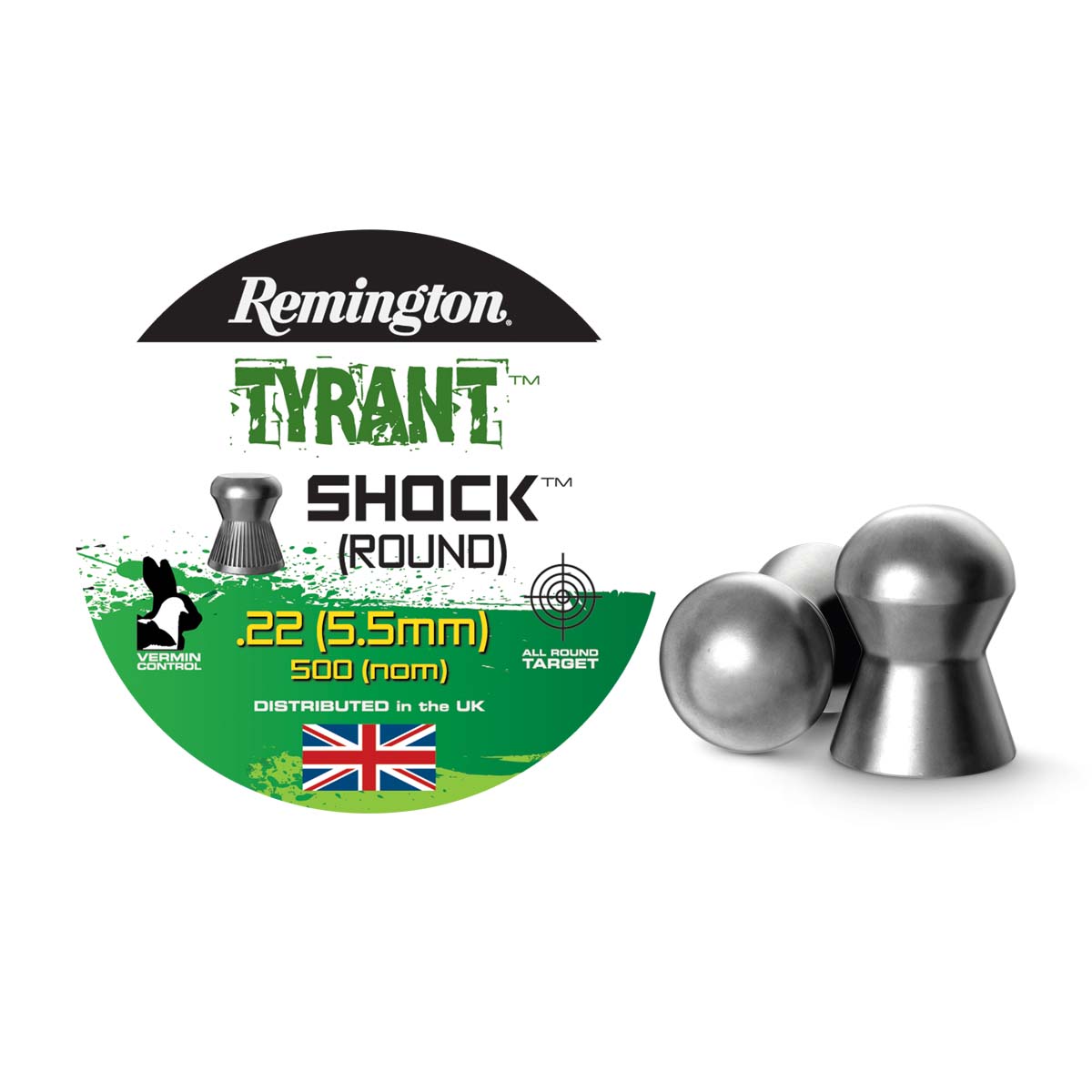 Remington Tyrant Shock Pellets - [ 5.5mm, 15.5grm, 500st ]