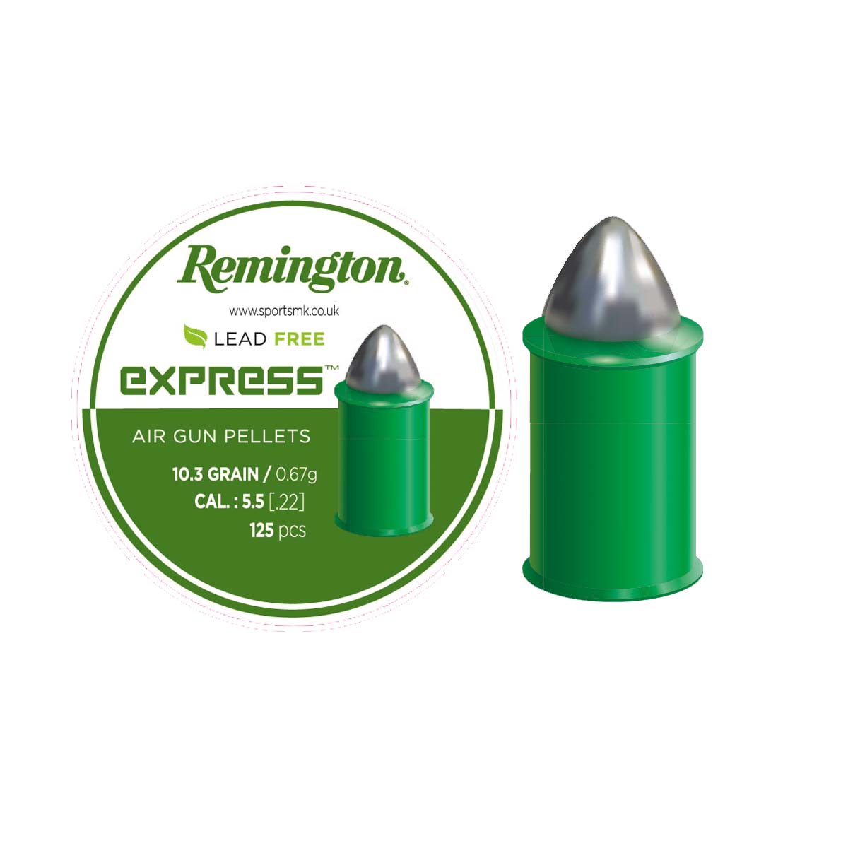 Remington Express Pellets, Lead Free - [ 5.5mm, 10.3grs, 120st ]