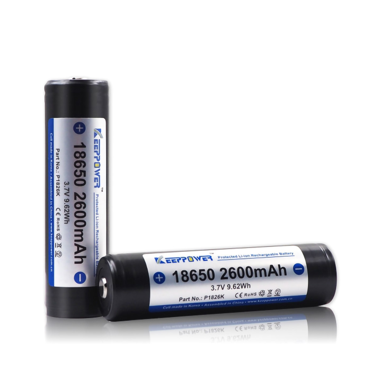 18650 KeepPower 2600mAh Protected Li-Ion Batteri 3,7V 2-Pack