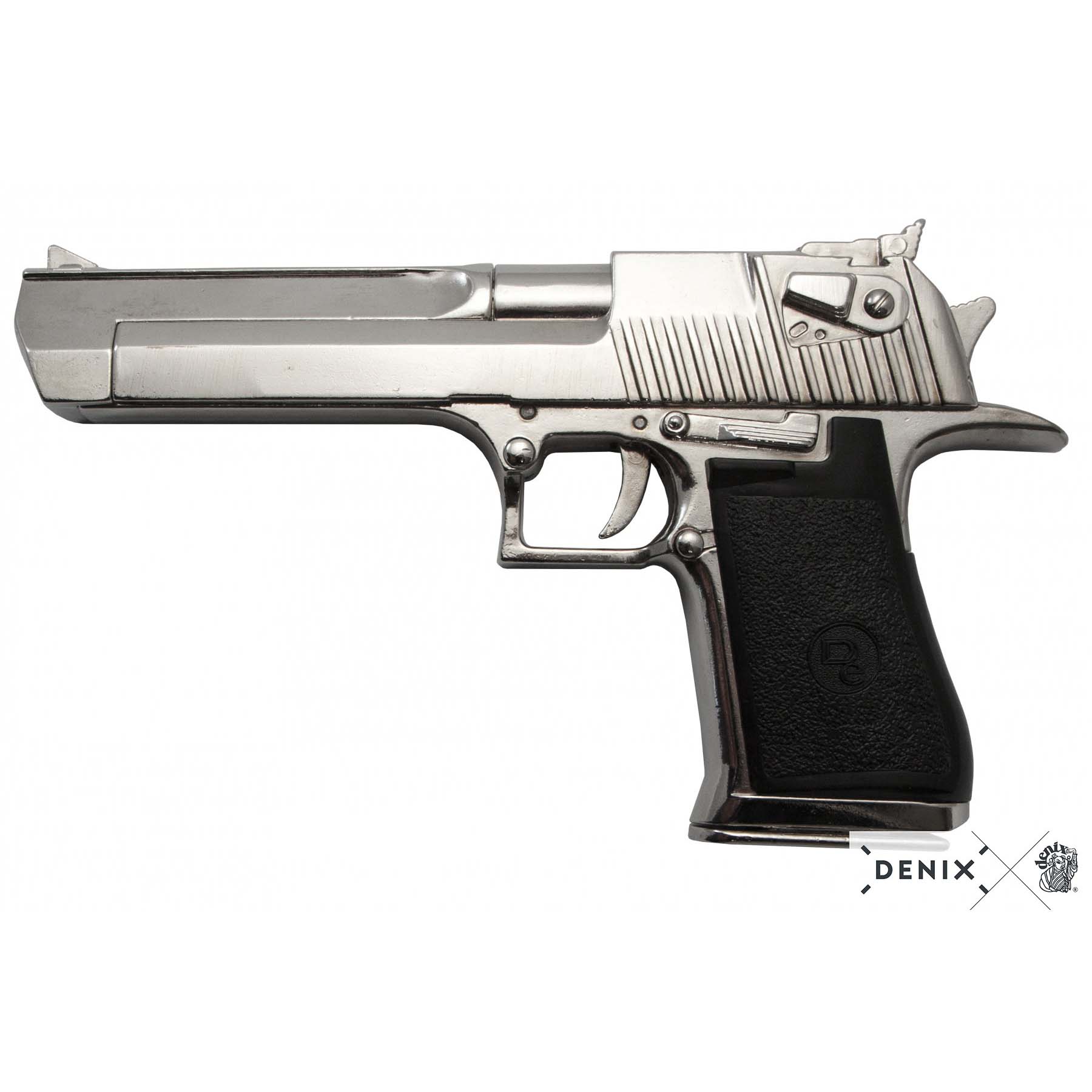 Denix Semiautomatic Pistol, Usa-Israel 1982 Silver Replika