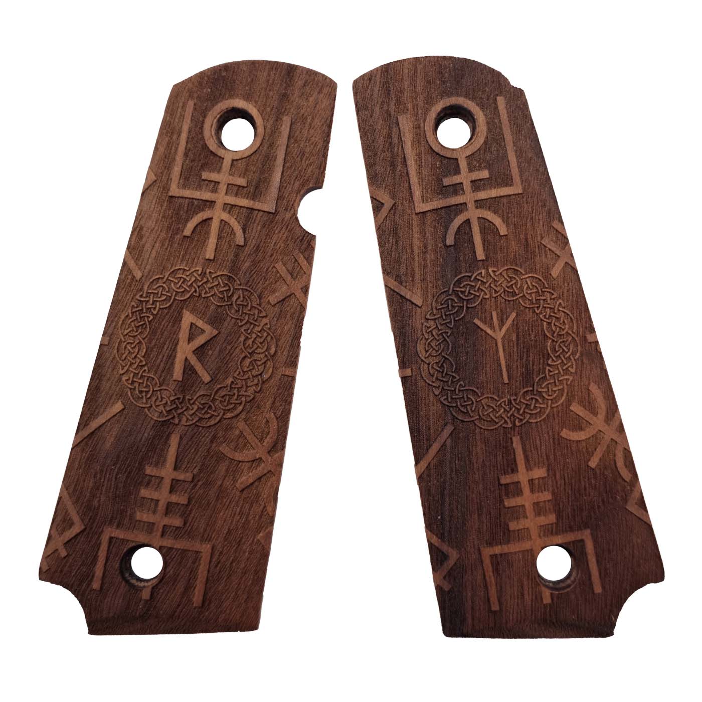 Pistolgrepp 1911 – Walnut, Runes