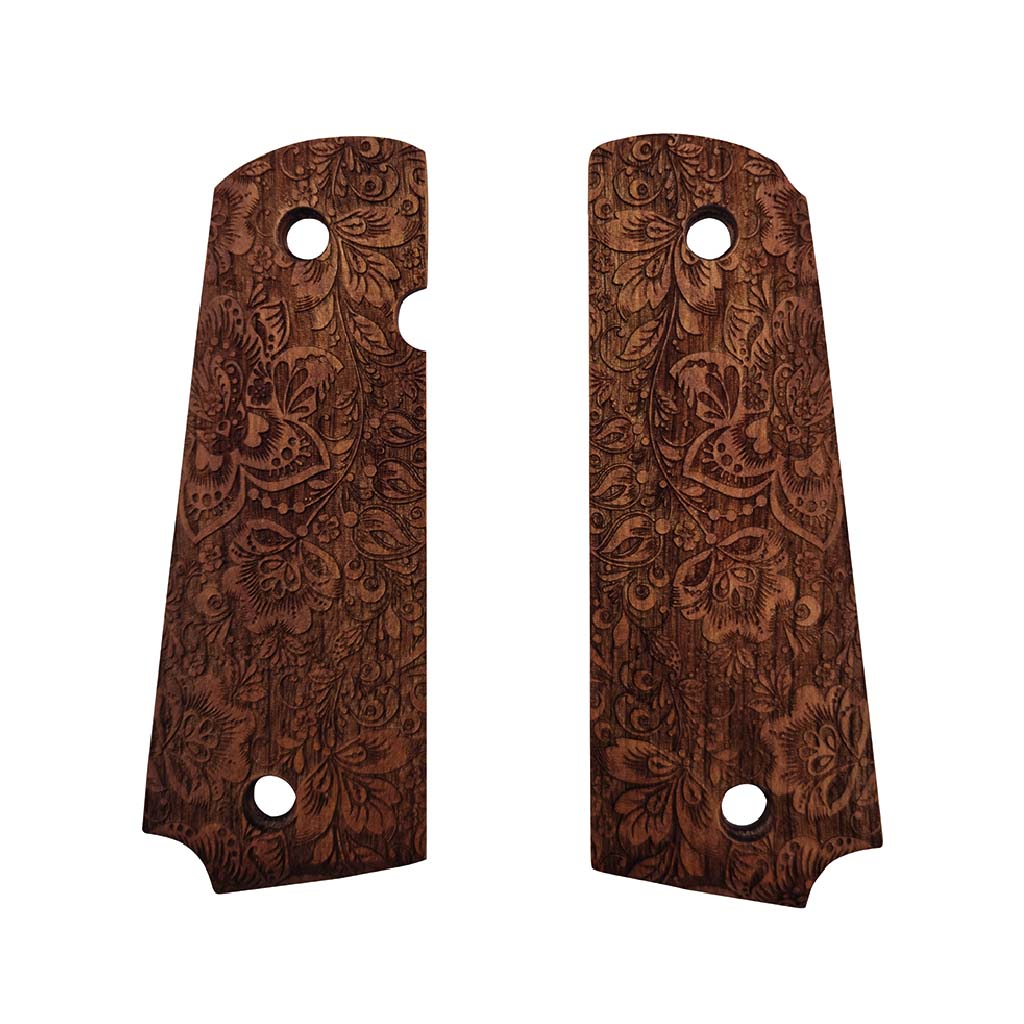 Pistolgrepp 1911 – Walnut, Flower