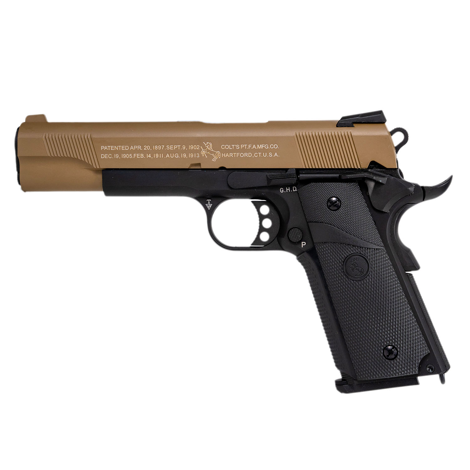 Cybergun Colt 1911 Combat – Tan/Black Gas 6mm