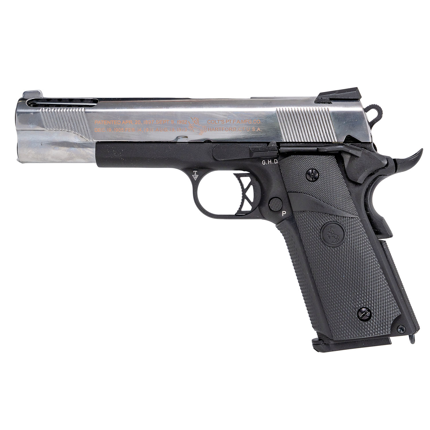 Cybergun Colt 1911 Ported – Silver/Black Gas 6mm