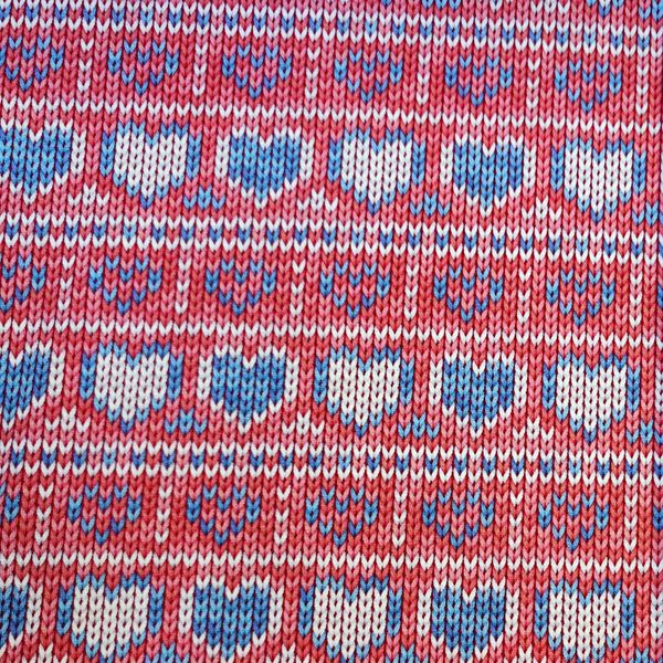 Tricot fabric Flowers 2 fuchsia