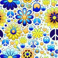 Blomsterpeace blå gul