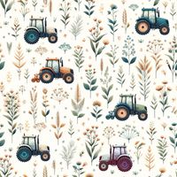 Traktorer p&aring; blomster&auml;ng