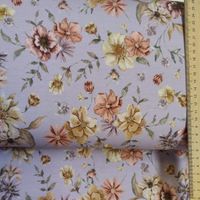 French Terry Flowers lila | Jersey