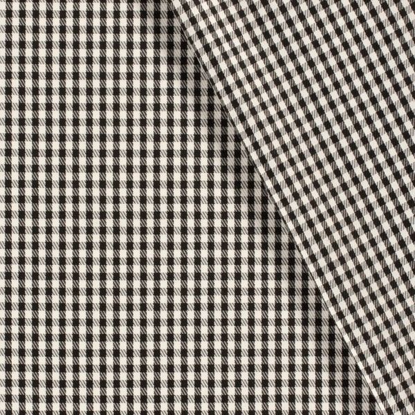 Gabardine sm&aring;rutig - vit/svart | V&auml;vda Modetyger