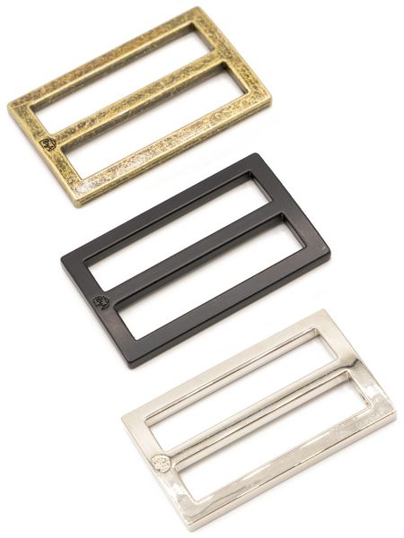 Reglerspänne Rektangel Metall 1½ tum (2-pack) - Antikmässing