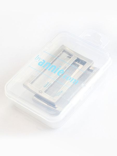 Reglerspänne Rektangel Metall 1½ tum (2-pack) - Silver