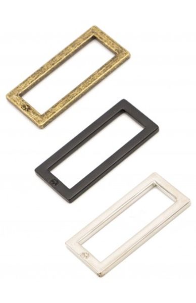 Rektangelspänne Metall 1½ tum (2-pack) - Svart