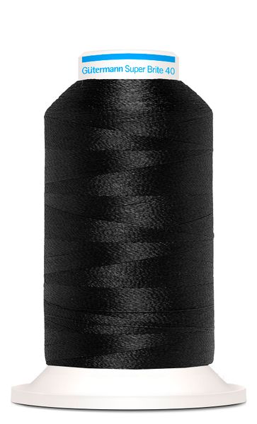 Gütermann Broderitråd - Super Brite 40 - Black  - 5596