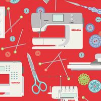 Bernina Logo Sewing Mach.B.Red| Quilt & Lakansv&auml;v
