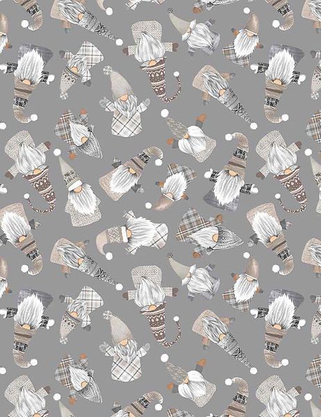 Scandinavian Gnomes - grey | Quilt & Lakansv&auml;v