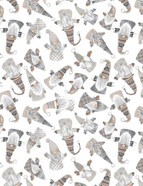 Scandinavian Gnomes - grey | Quilt & Lakansväv